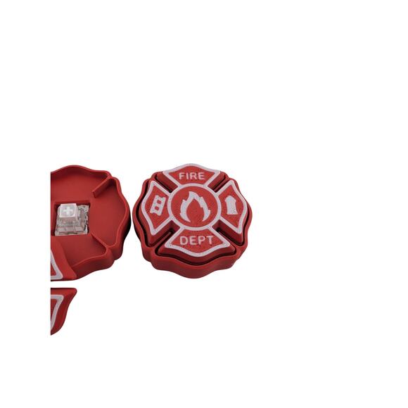 Fire Dept Fidget Clicker Red White excellent condition tactile toy fire fighters - Picture 2 of 4